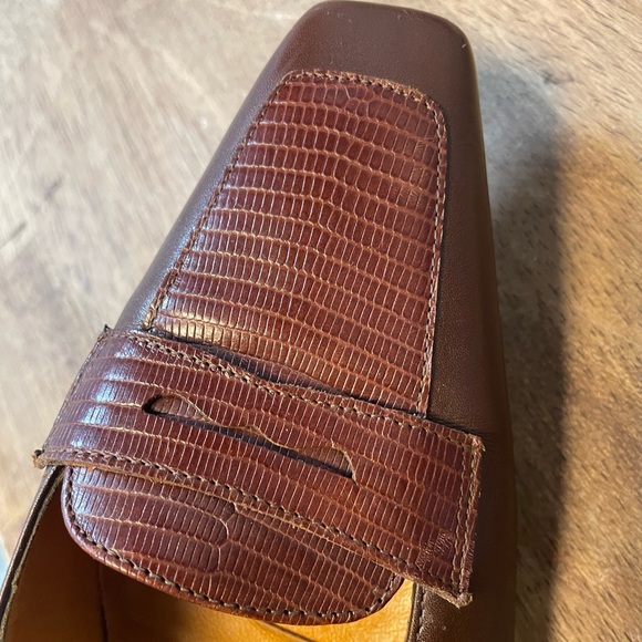 Bruno Magli | Size 9.5 | Block Heels | Cognac Brown | Leather | Authenticated - Picture 9 of 11